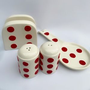 Red Polka Dot Kitchen Set
